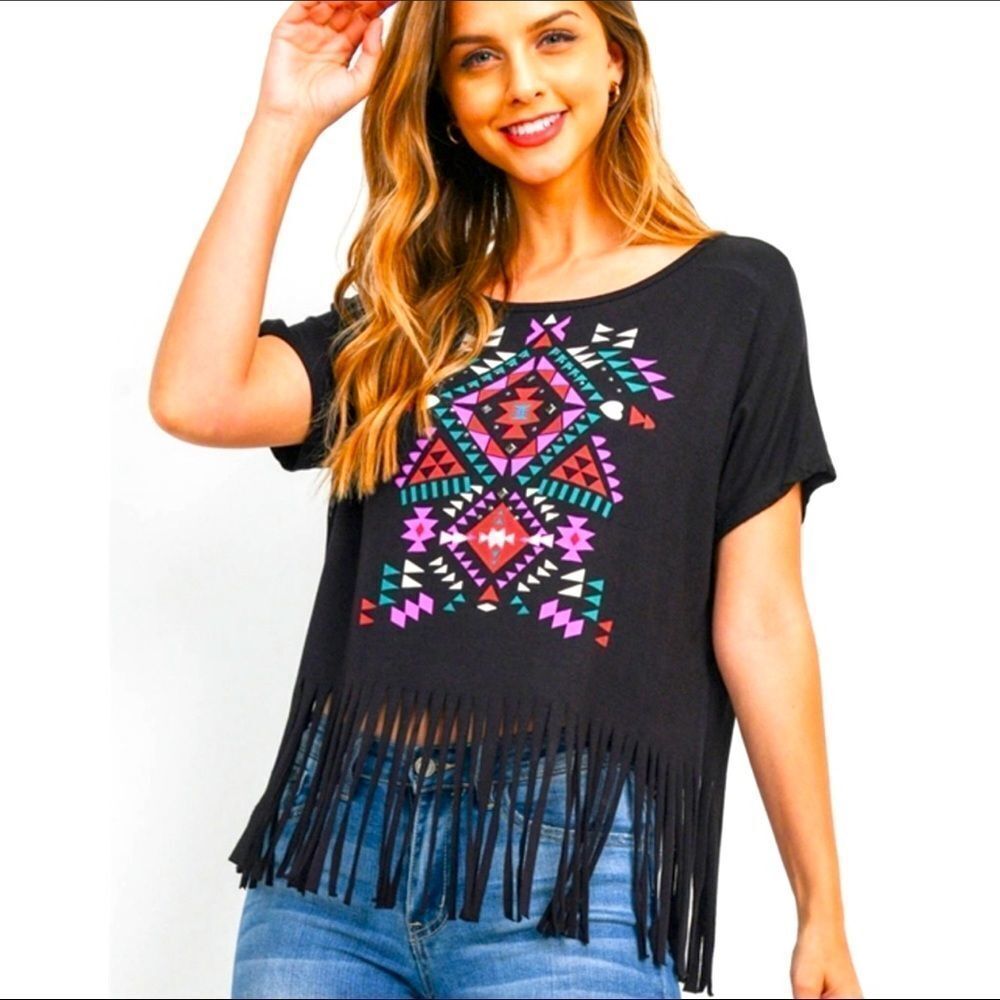 Threadzwear Boho Fringe Top